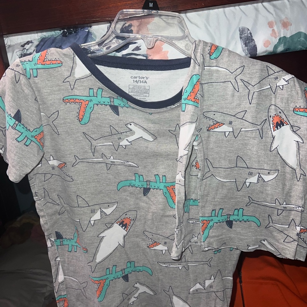 Carter's Gray Shark Print Pajama Set